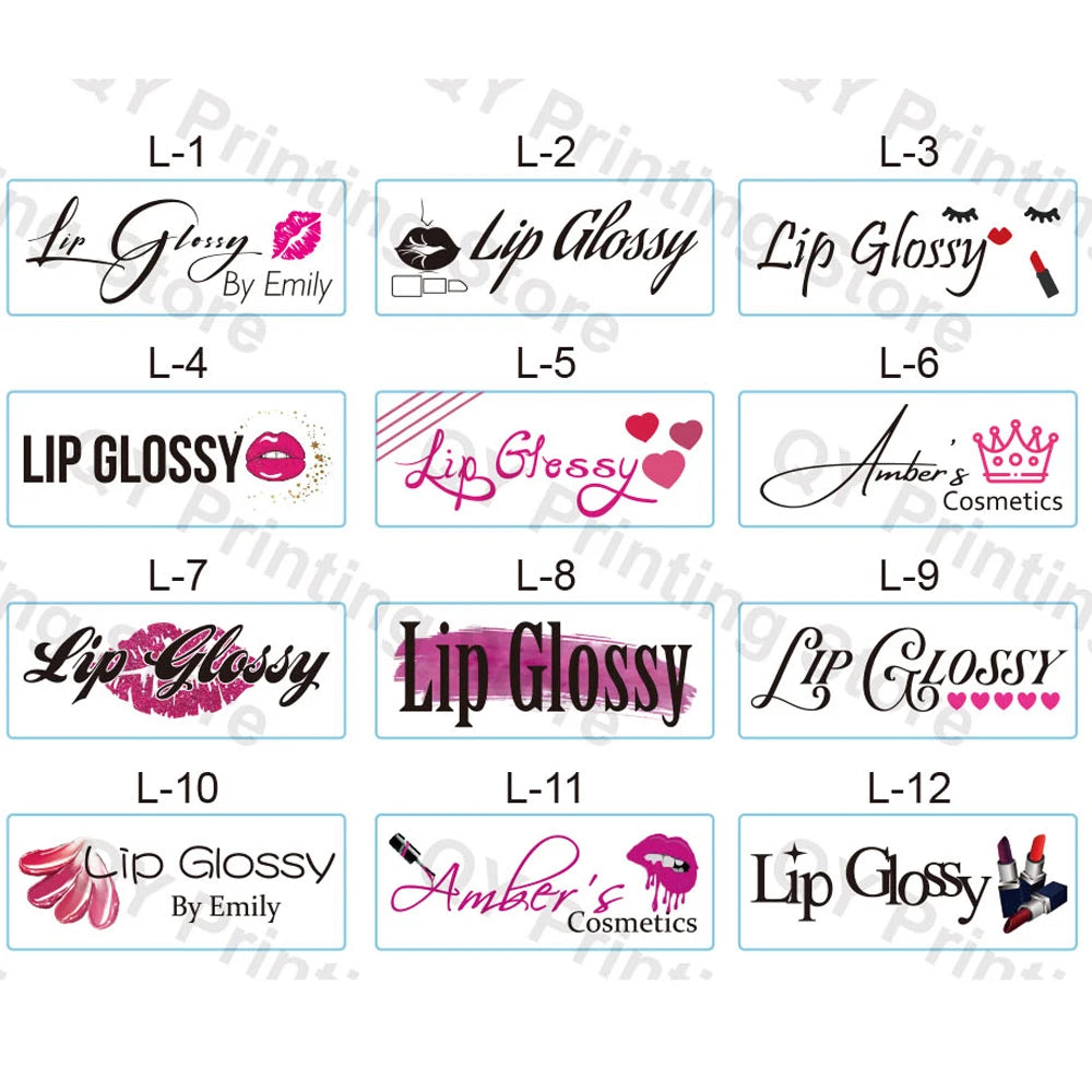 Free Shipping Custom Logo Print Lip Gloss Stickers Waterproof Beauty Make Up Clear Transparent Lipstick Tube Cosmetics Labels