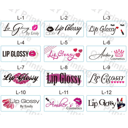 Free Shipping Custom Logo Print Lip Gloss Stickers Waterproof Beauty Make Up Clear Transparent Lipstick Tube Cosmetics Labels