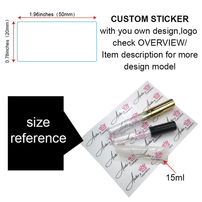 Free Shipping Custom Logo Print Lip Gloss Stickers Waterproof Beauty Make Up Clear Transparent Lipstick Tube Cosmetics Labels