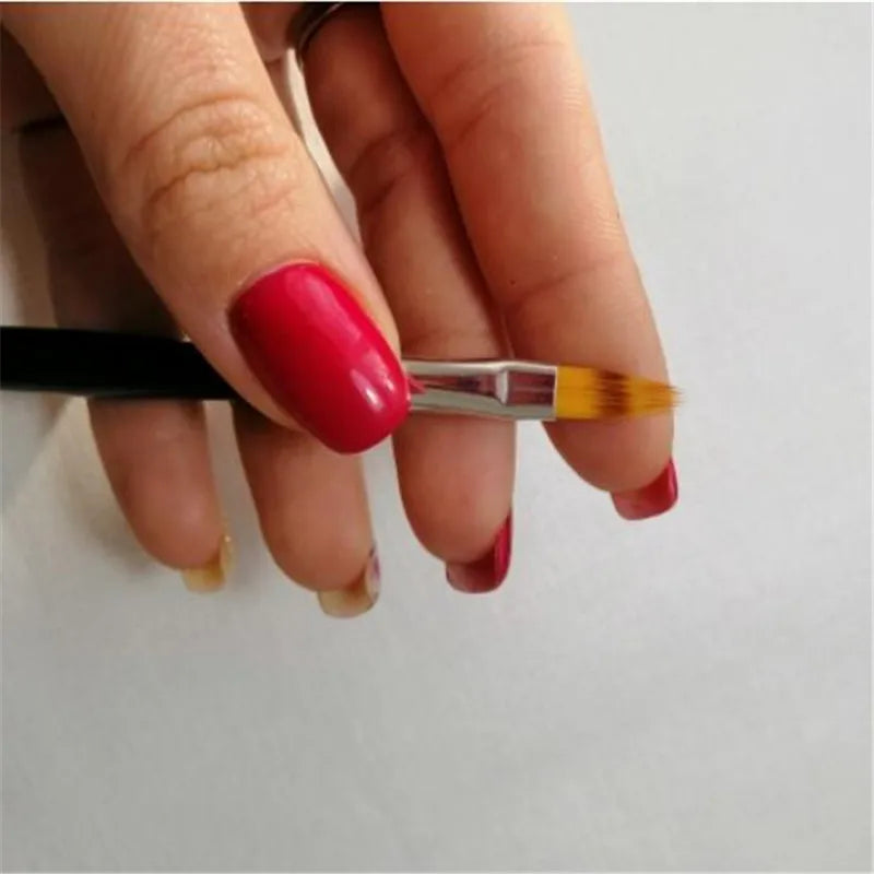 1pcs Nail Brush Pen UV Gel Gradient Bloom Nail Art Painting Wood Handle Nylon Hair Black White Red Draw Manicure Nail Tool