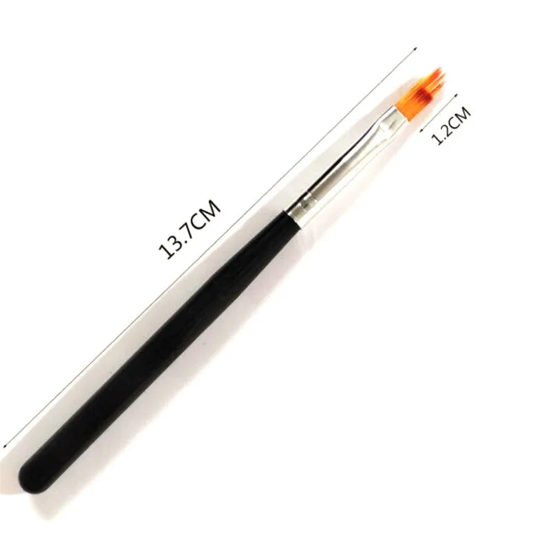 1pcs Nail Brush Pen UV Gel Gradient Bloom Nail Art Painting Wood Handle Nylon Hair Black White Red Draw Manicure Nail Tool