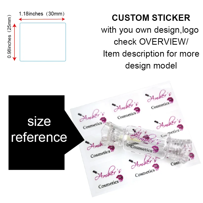 Free Shipping Custom Logo Print Lip Gloss Stickers Waterproof Beauty Make Up Clear Transparent Lipstick Tube Cosmetics Labels