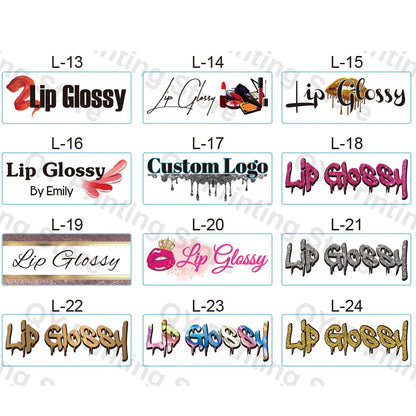 Free Shipping Custom Logo Print Lip Gloss Stickers Waterproof Beauty Make Up Clear Transparent Lipstick Tube Cosmetics Labels