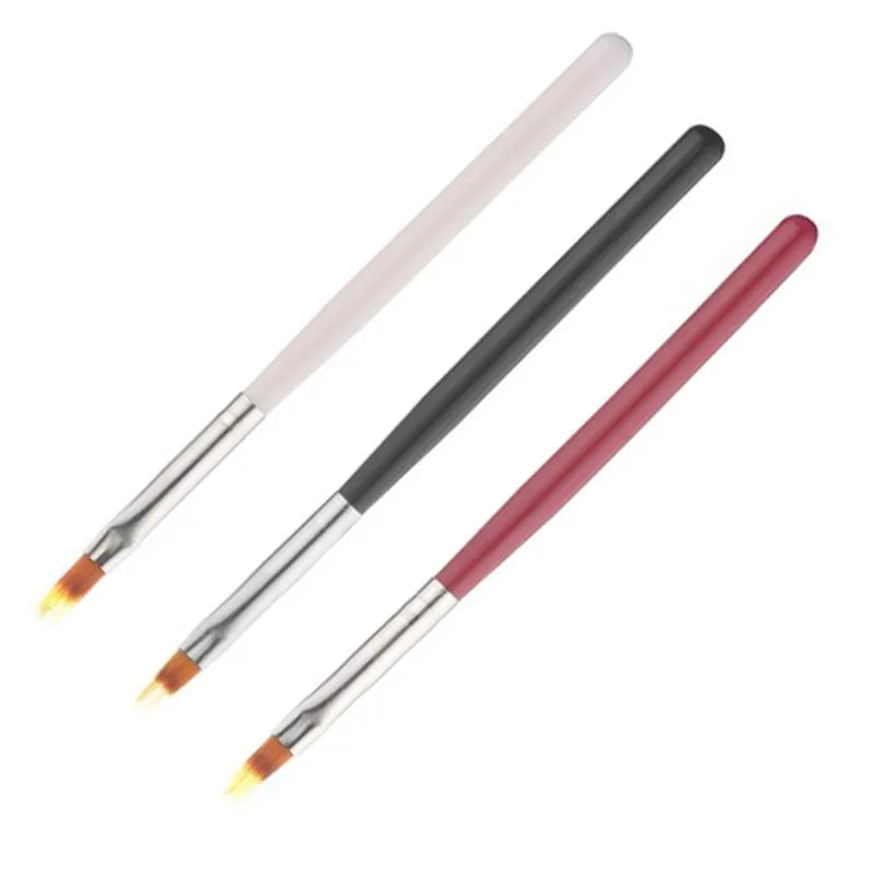 1pcs Nail Brush Pen UV Gel Gradient Bloom Nail Art Painting Wood Handle Nylon Hair Black White Red Draw Manicure Nail Tool