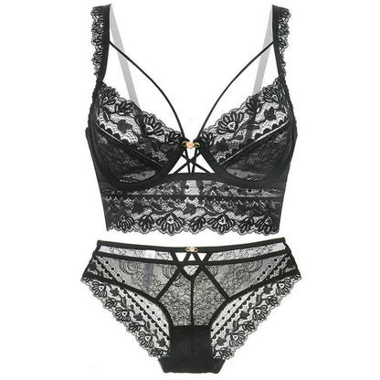 Victoria Natural-looking Sexy Lace Bra Set Ultra-Thin Accessory Breast Push up Bra Sexy Lady Underwear