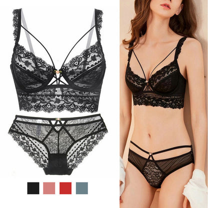 Victoria Natural-looking Sexy Lace Bra Set Ultra-Thin Accessory Breast Push up Bra Sexy Lady Underwear