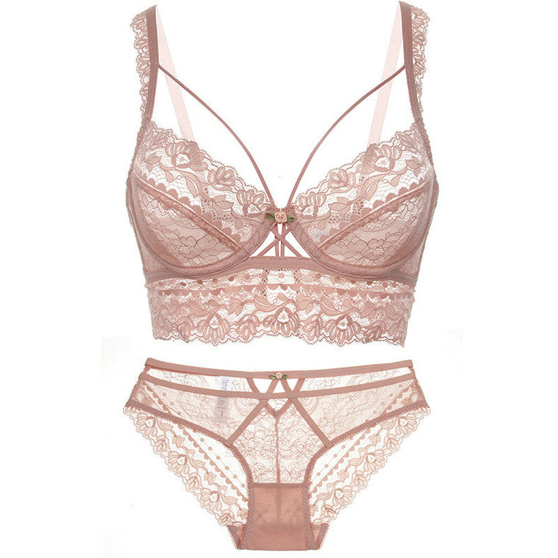 Victoria Natural-looking Sexy Lace Bra Set Ultra-Thin Accessory Breast Push up Bra Sexy Lady Underwear