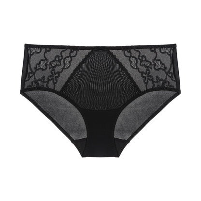 Aimei IMIS Underwear Women's Intimates Sexy Lace Antibacterial Bottom Crotch Mid-Waist Boxers Im23bnr1