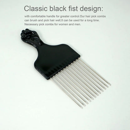 Barbershop Wave Shaped Hair Brush Afro Hair Styles Carbon Fiber Pick Comb 3pc Hair Comb Set Hair Sponge Wave Hairstyle Care Tool