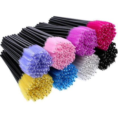 5/50Pcs Disposable Crystal Eyelash Brushes Diamond Handle Mascara Wands Eyelash Extension Make Up Tools Eyelash Brush wholesales