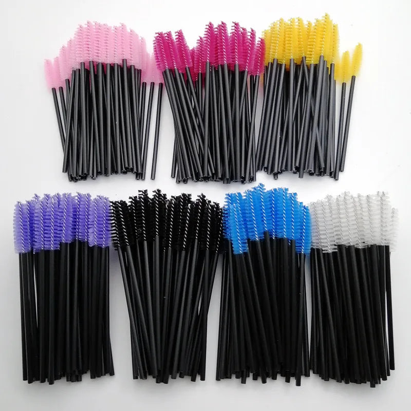 5/50Pcs Disposable Crystal Eyelash Brushes Diamond Handle Mascara Wands Eyelash Extension Make Up Tools Eyelash Brush wholesales