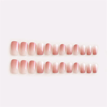 Medium Length Fake Nails 3D Flower Pearl Designs Nude Pink Color Press On Nails Ballerina False Nails For Women DIY Manicure