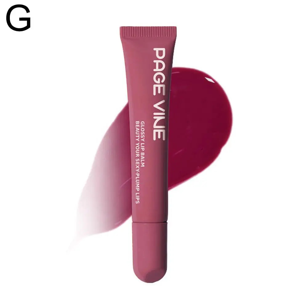 PAGE VINE Lip Gloss Summer Lip Moisturizer Lip Balm Smoothing Lip Lines Nourishing Makeup Daily Lip Care For Women 8 Colors