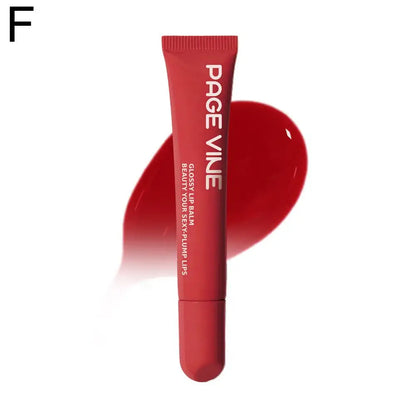 PAGE VINE Lip Gloss Summer Lip Moisturizer Lip Balm Smoothing Lip Lines Nourishing Makeup Daily Lip Care For Women 8 Colors