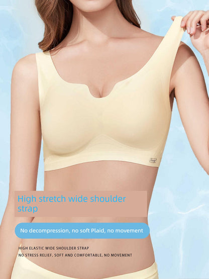 Seamless Breast Holding Hook and Eye Closure Vest Bra Breathable Mesh Bra Wireless Push-up Beauty Back Thin Women's Intimates