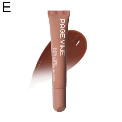 PAGE VINE Lip Gloss Summer Lip Moisturizer Lip Balm Smoothing Lip Lines Nourishing Makeup Daily Lip Care For Women 8 Colors