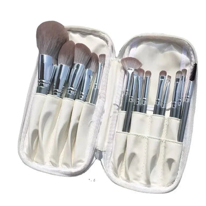 14pcs Gray High Light Makeup Brush Set, Facial Tool with Super Soft Hair for Beauty Makeup, Complete Set of Brushes Eyelashes