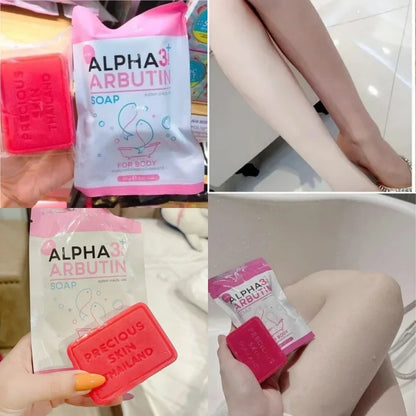 Xà Phòng Tắm Trắng Da Body ALPHA ARBUTIN 3+ Plus 80g Thái Lan, Brightening Smooth Clean Reduce Dark Spots Acne White Skin