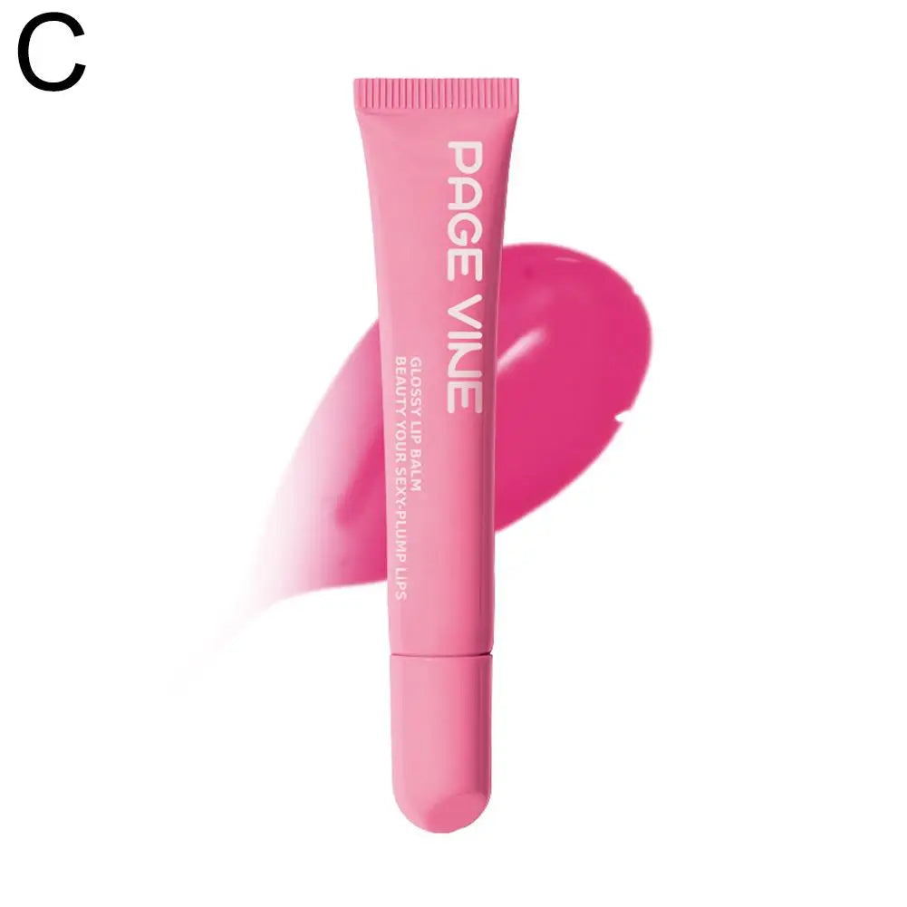 PAGE VINE Lip Gloss Summer Lip Moisturizer Lip Balm Smoothing Lip Lines Nourishing Makeup Daily Lip Care For Women 8 Colors