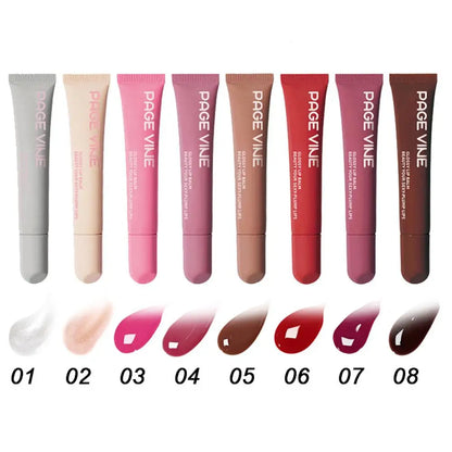 PAGE VINE Lip Gloss Summer Lip Moisturizer Lip Balm Smoothing Lip Lines Nourishing Makeup Daily Lip Care For Women 8 Colors