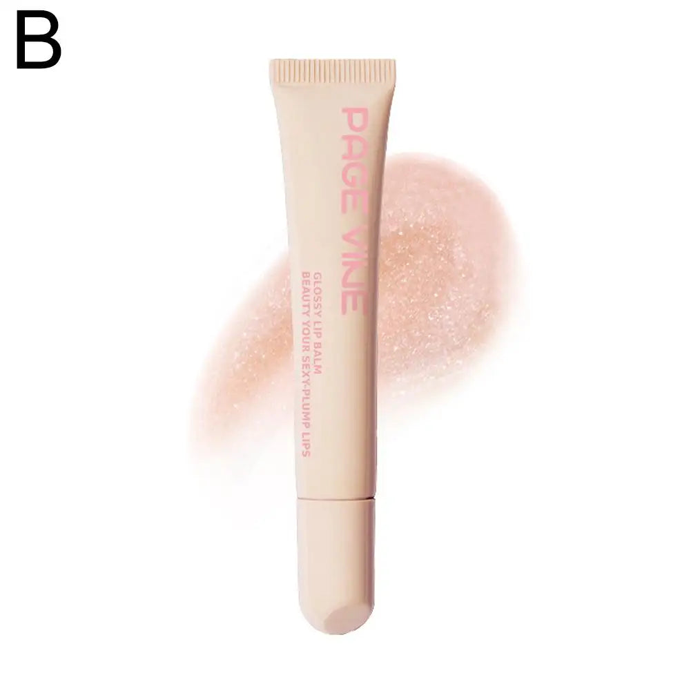 PAGE VINE Lip Gloss Summer Lip Moisturizer Lip Balm Smoothing Lip Lines Nourishing Makeup Daily Lip Care For Women 8 Colors