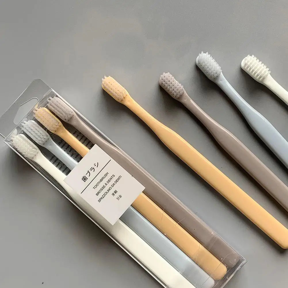 4Pcs/set Soft Bristle Small Head Toothbrush Family Travel Brush Tooth Care Oral Hygien Supplies