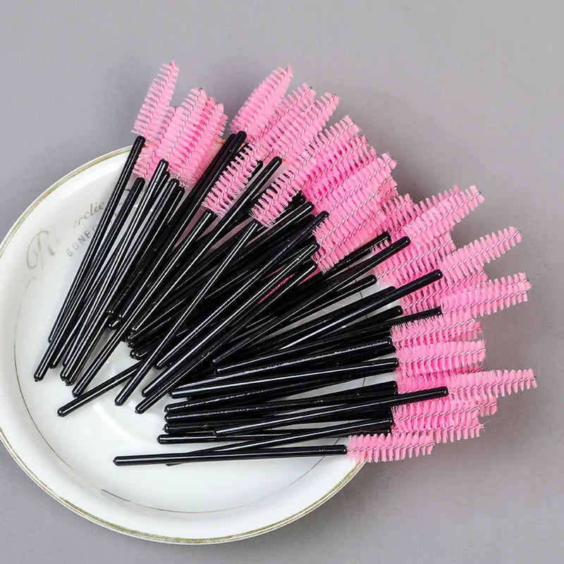 5/50Pcs Disposable Crystal Eyelash Brushes Diamond Handle Mascara Wands Eyelash Extension Make Up Tools Eyelash Brush wholesales